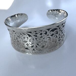 Lois Hill Silver 1033 Conclave Scroll Graduated Cuff Bracelet